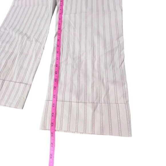Women's Modern Cuffed Crop Pants ANN TAYLOR LOFT Size 8 NWT Striped Embroidered - Picture 6 of 11